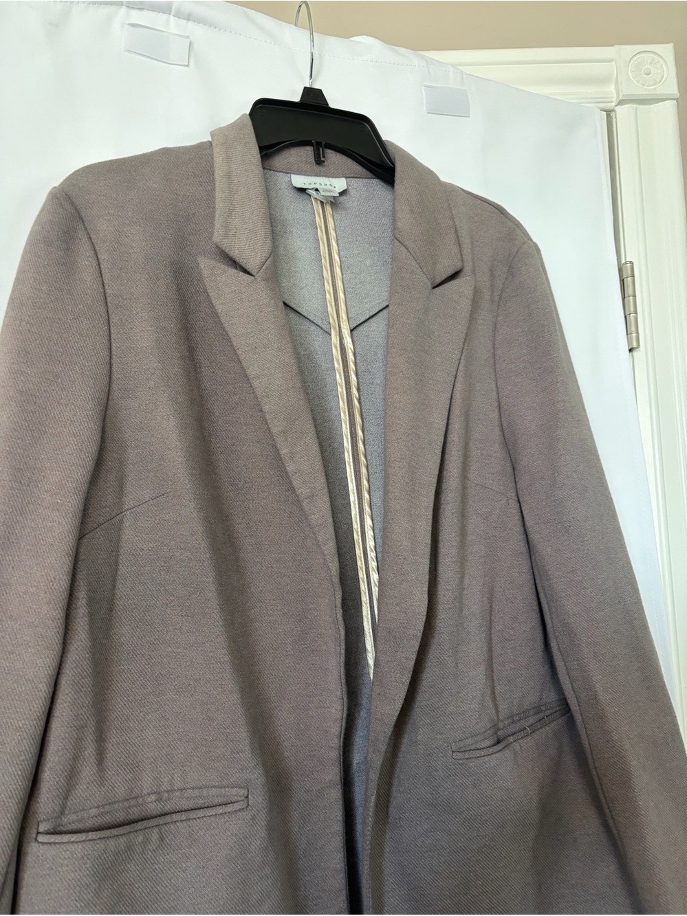 Topshop taupe knitted‎ blazer size 12 - Picture 2 of 7